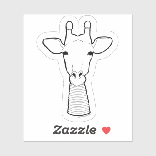 Giraffe met nekringen sticker (Vel)