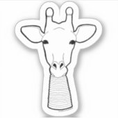 Giraffe met nekringen sticker (Voorkant)