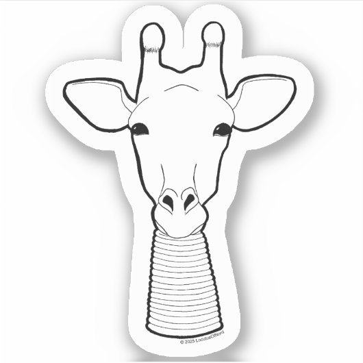 Giraffe met nekringen sticker (Voorkant)