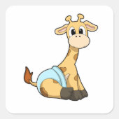 Giraffe met onderbroek vierkante sticker (Voorkant)