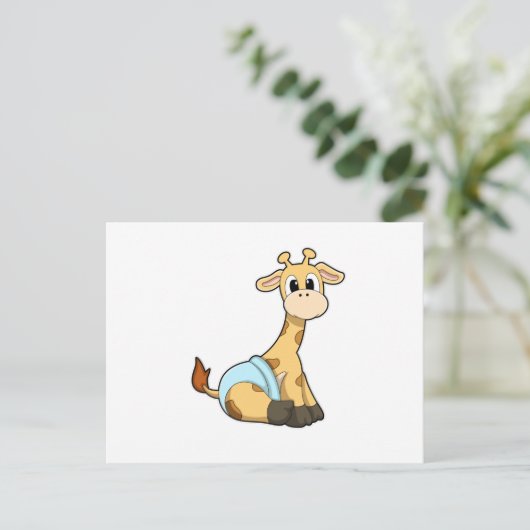 Giraffe met Onderbroeken Briefkaart (Staand voorkant)