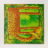 Giraffe met patroon, aquarelillustratie legpuzzel (Verticaal)