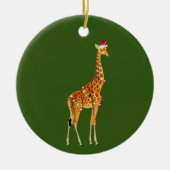 GIRAFFE met Pet lichte kerstmis Keramisch Ornament (Voorkant)