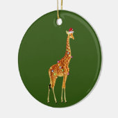 GIRAFFE met Pet lichte kerstmis Keramisch Ornament (Links)