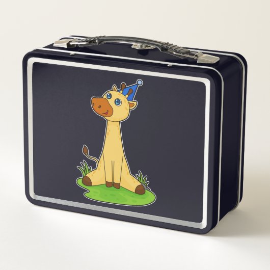 Giraffe met pet van de partij (Achterkant)