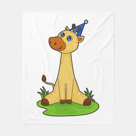 Giraffe met pet van de partij fleece deken (Voorkant)