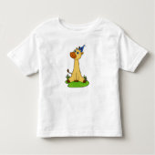 Giraffe met pet van de partij kinder shirts (Voorkant)