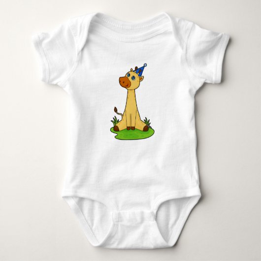 Giraffe met pet van de partij romper (Voorkant)