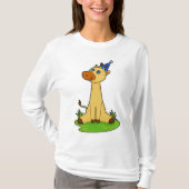 Giraffe met pet van de partij t-shirt (Voorkant)