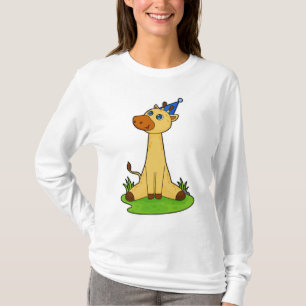 Giraffe met pet van de partij t-shirt