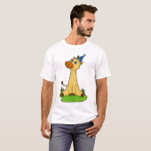 Giraffe met pet van de partij t-shirt (Voorkant volledig)