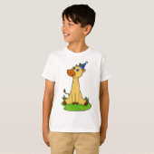 Giraffe met pet van de partij t-shirt (Voorkant volledig)