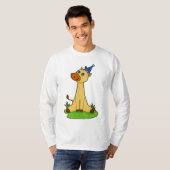 Giraffe met pet van de partij t-shirt (Voorkant volledig)