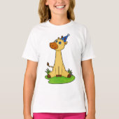 Giraffe met pet van de partij t-shirt (Voorkant)