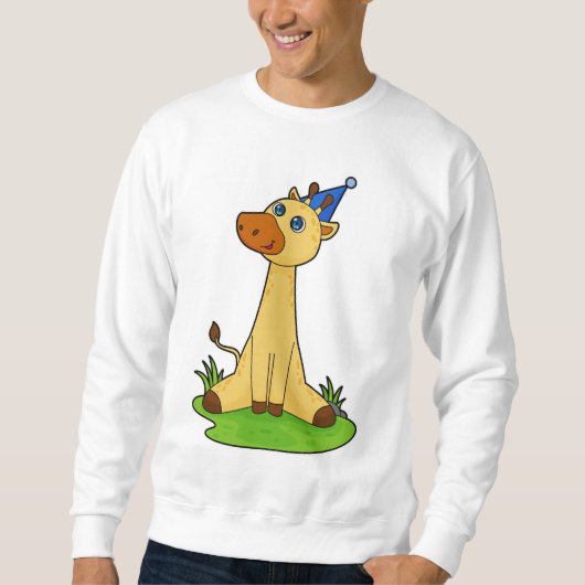 Giraffe met pet van de partij trui (Voorkant)