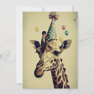 Giraffe met Pet van partij Vat Wenskaart Bedankkaart