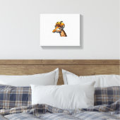 Giraffe met pompoen hoed Halloween ontwerp Canvas Afdruk (Insitu (Slaapkamer))