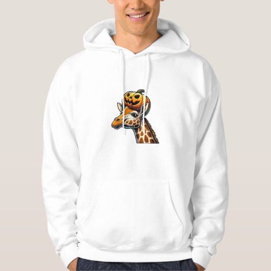 Giraffe met pompoen Pet Halloween Design Hoodie (Voorkant)