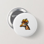 Giraffe met pompoen Pet Halloween Design Ronde Button 5,7 Cm (Voorkant /achterkant)
