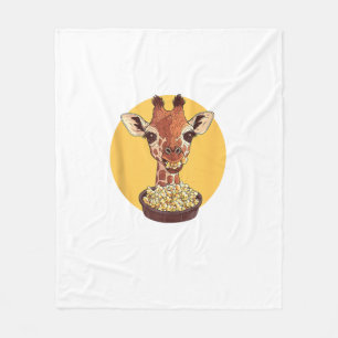 Giraffe met popcorn Cartoon dierlijke Humor Fleece Deken