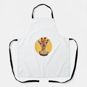 Giraffe met popcorn Cartoon dierlijke Humor Schort