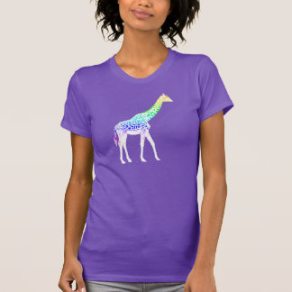 Giraffe met regenboogspots t-shirt