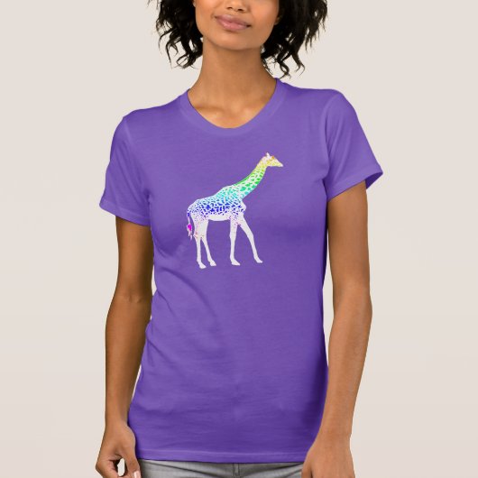 Giraffe met regenboogspots t-shirt (Voorkant)