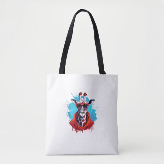 Giraffe met rode bril tote bag (Voorkant)