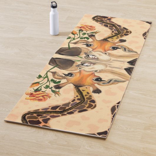 Giraffe met Roos Yoga Mat Gentleman (In situ)