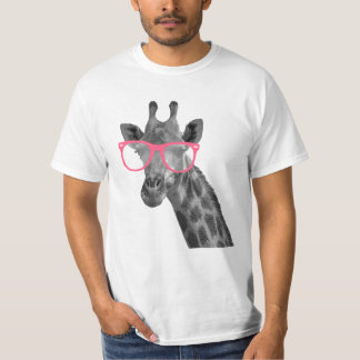 Giraffe met roze bril Cute Funny T-shirt
