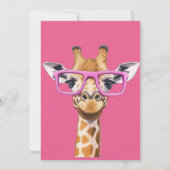 Giraffe met roze bril kaart (Achterkant)
