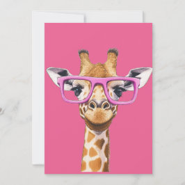 Giraffe met roze bril kaart