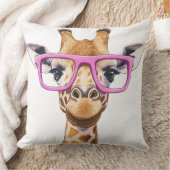 Giraffe met roze bril Sierkussen (Deken)
