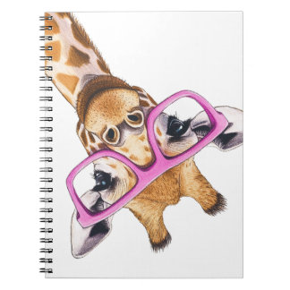 Giraffe met Roze Brillen Spiraal Foto Notitieboek