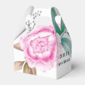 Giraffe met roze pony Girl Baby shower Bedankdoosjes (Achterkant)