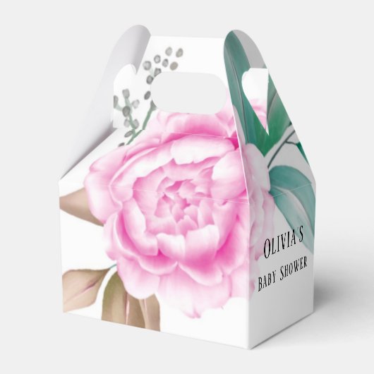 Giraffe met roze pony Girl Baby shower Bedankdoosjes (Achterkant)