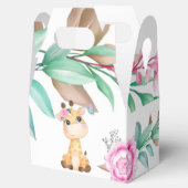 Giraffe met roze pony Girl Baby shower Bedankdoosjes (Geopend)