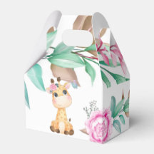 Giraffe met roze pony Girl Baby shower