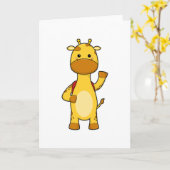 Giraffe met rugzak kaart (Gele Bloem)