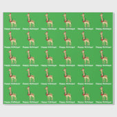 Giraffe met Santa Hat en kerstmis Cadeaupapier (Vlak)