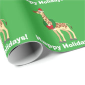 Giraffe met Santa Hat en kerstmis Cadeaupapier (Rol Hoek)