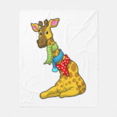 Giraffe met Scarf Fleece Deken (Voorkant)