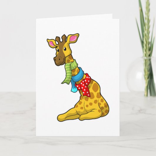 Giraffe met Scarf Kaart (Voorkant)