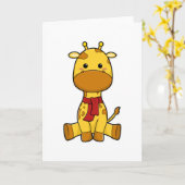 Giraffe met Scarf Kaart (Gele Bloem)