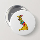 Giraffe met Scarf Ronde Button 7,6 Cm (Voorkant /achterkant)