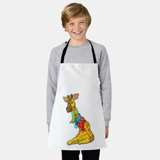 Giraffe met Scarf Schort (Gedragen)