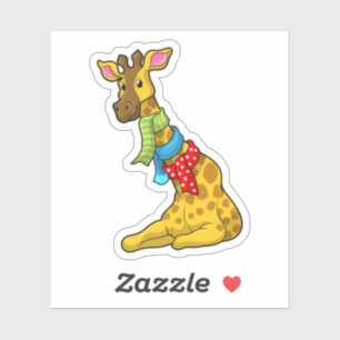 Giraffe met Scarf Sticker