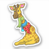 Giraffe met Scarf Sticker (Voorkant)