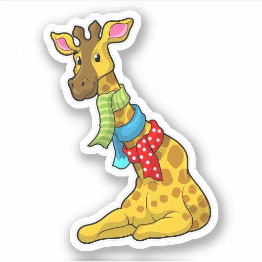 Giraffe met Scarf Sticker (Voorkant)