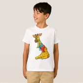 Giraffe met Scarf T-shirt (Voorkant volledig)